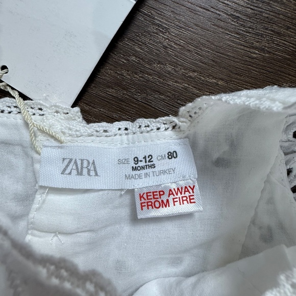 Zara Kids Baby Girl White Eyelet Lace Lined Dress Size 9-12 months, NWT - Picture 8 of 11